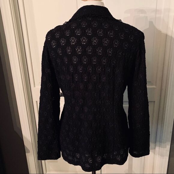 Adorable Black Lace Top like Jacket/Blouse Or Cardigan top size M - Picture 3 of 8